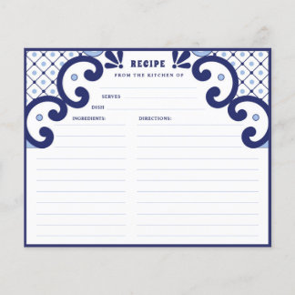 Blue Talavera Mexican Tile | Rezept Card