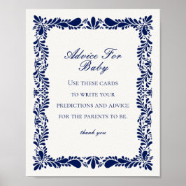 Blue Talavera Tile Advice for Baby Showgame Poster