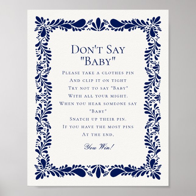 Blue Talavera Tile Dont Say Baby Showspiel Poster (Vorne)