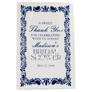 Blue Talavera Tile Fiesta Brautparty Favoriten Mittlere Geschenktüte