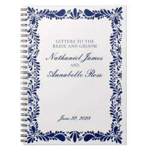 Blue Talavera Tile Hochzeitsbriefe & Groom Notizblock