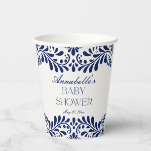 Blue Talavera Tile Spanische Fiesta Babydusche Pappbecher