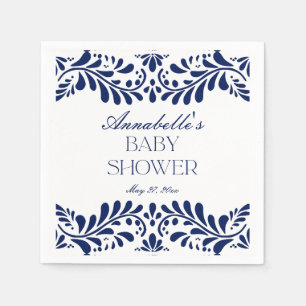 Blue Talavera Tile Spanische Fiesta Babydusche Serviette