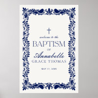 Blue Talavera Tile Spanish Fiesta Taufe Willkommen