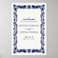 Blue Talavera Tile Spanish Fiesta Wedding Willkomm