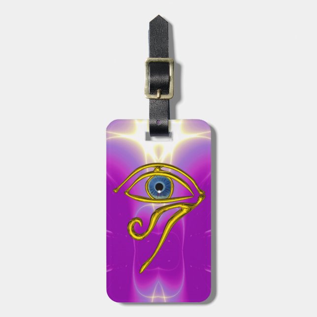 BLUE TALISMAN, GOLD HORUS AUGE Pink Fuchsia Violet Gepäckanhänger (Vorderseite vertikal)