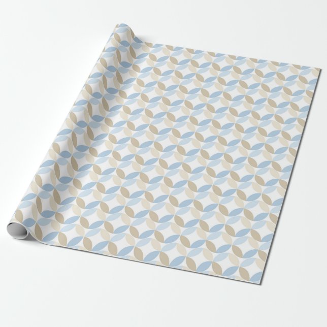 BLUE TAN BROWN PATTERN GESCHENKPAPIER (Ungerollt)