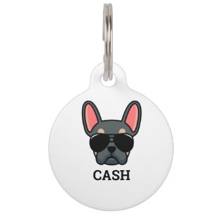 Blue Tan French Bulldog Pet ID Tag Haustiermarke
