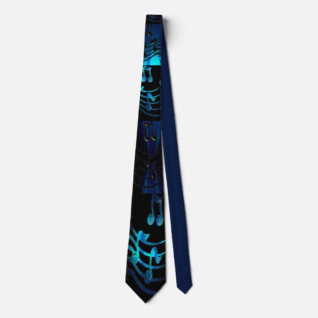 Blue Tancing Musiknotens Krawatte (Vorderseite)