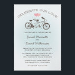 Blue Tandem Bicycle Wedding Einladung<br><div class="desc">Dieses Lieblingsfahrrad-Hochzeitsdesign von The Gepunktet Olive™ verfügt über ein Tandemfahrrad mit zwei süßen Herzen und die Schrift "Celebrate Our Liebe" in einem lustigen Schriftart auf hellblauem Hintergrund. Copyright 2013-Present | Der Gepunktete Olive™ | Alle Rechte vorbehalten</div>