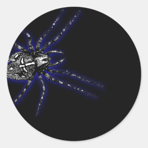 Blue Tarantula Spider Halloween Runder Aufkleber