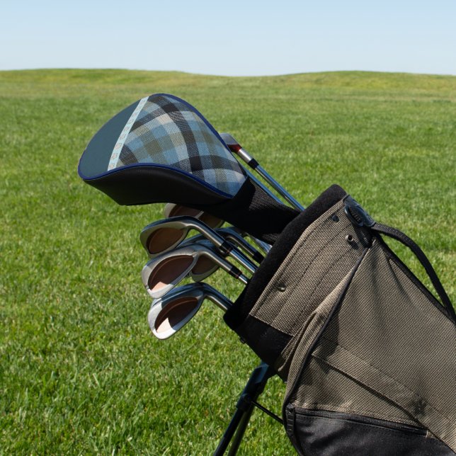 Blue Tartan Golf Head Cover Headcover (In SItu)