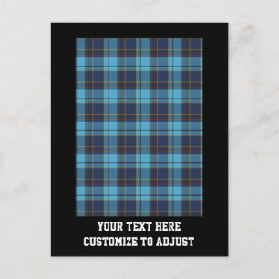 Blue tartan kariert postkarte