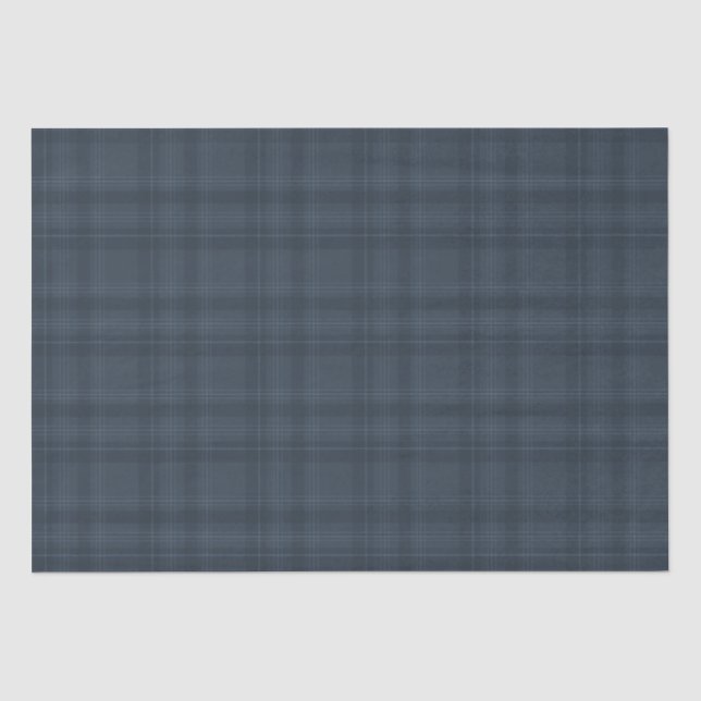 Blue Tartan Kariertes Weihnachtszettel | elegant Seidenpapier (Vorderseite)
