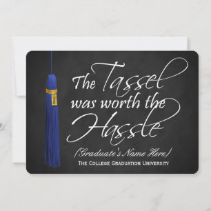 Blue Tassel Worth the Hassle Uni-Abschluss in Einladung