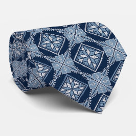 Blue Tatreez Henna Thobe Pattern Krawatte