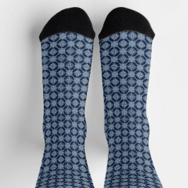 Blue Tatreez Henna Thobe Pattern Socken