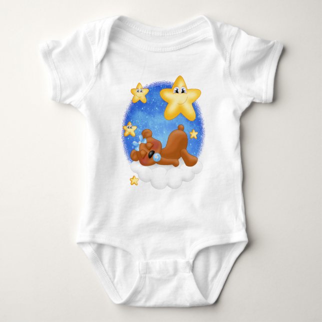 Blue Tawny Bear Baby Strampler (Vorderseite)