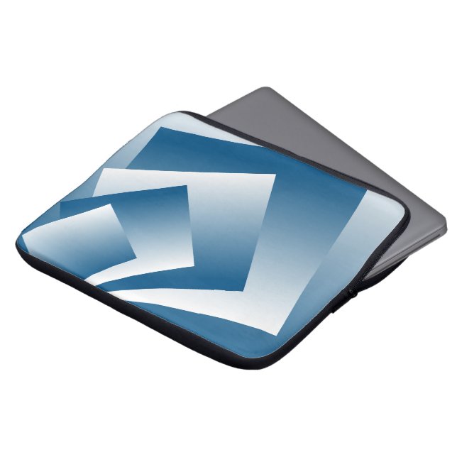 Blue Teal geometry Laptopschutzhülle (Vorne Oben)