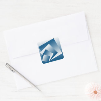 Blue Teal geometry Quadratischer Aufkleber