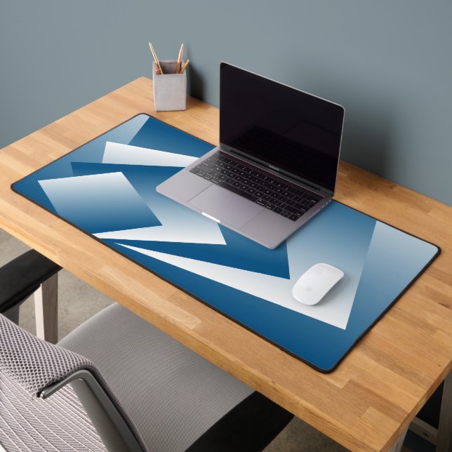 Blue Teal geometry Schreibtischunterlage (Büro 2)