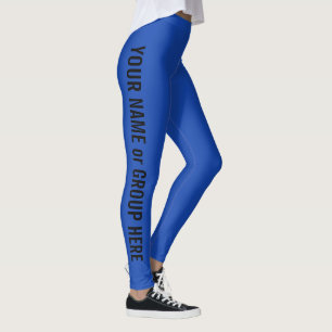 Blue Team Custom Group Name Text Women's Leggings