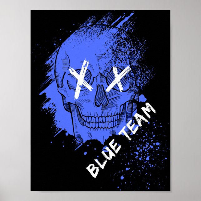 Blue Team Skull Poster (Vorne)