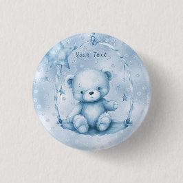 Blue Teddy Bär Button