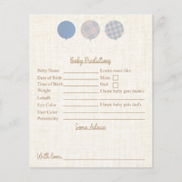 Blue Teddy Bear Baby Dusche Vorhersagen und Ratsch