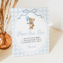 Blue Teddy Bear Baby Shower Mimosa Bar Sockelschild
