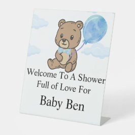 Blue Teddy Bear Baby Shower  Sockelschild