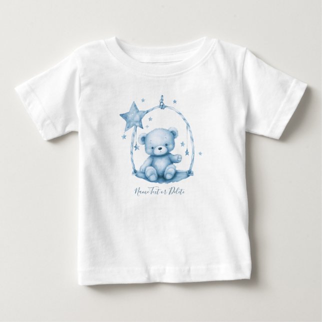 Blue Teddy Bear Baby T - Shirt (Vorderseite)