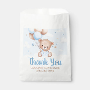 Blue Teddy Bear Clouds Balloon Babydusche Geschenktütchen