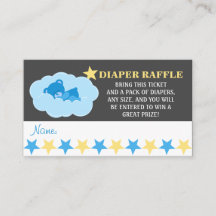 Blue Teddy Bear Diaper Raffeln Tickets schlafen