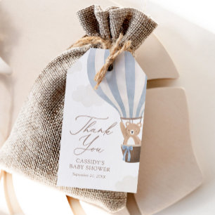 Blue Teddy Bear Hot Air Ballon Babydusche Geschenkanhänger