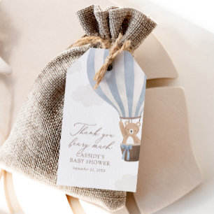 Blue Teddy Bear Hot Air Ballon Babydusche Geschenkanhänger