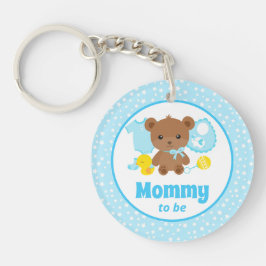 Blue Teddy Bear Kleidung Baby Dusche Mommy zu sein Schlüsselanhänger