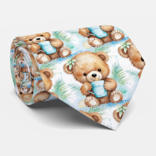 Blue Teddy Bear Krawatte