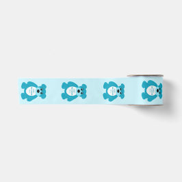 Blue Teddy Bear Personalisiert Baby Dusche Satinband