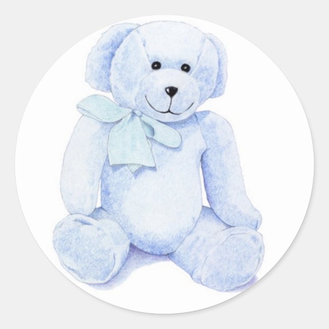 Blue Teddy Bear Sticker (Vorderseite)