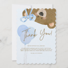 Blue Teddy wir können frühzeitig abwarten Baby Dus Dankeskarte