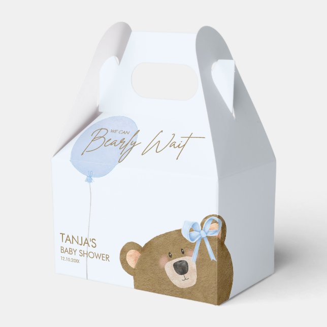 Blue Teddy wir können frühzeitig abwarten Baby Dus Geschenkschachtel (Vorderseite)