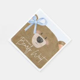 Blue Teddy wir können frühzeitig abwarten Baby Dus Serviette