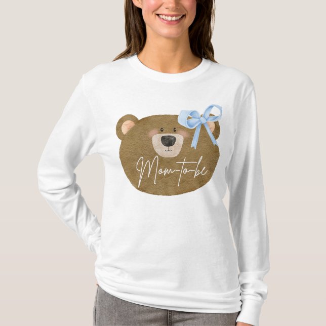 Blue Teddy wir können frühzeitig abwarten Baby Dus T-Shirt (Vorderseite)