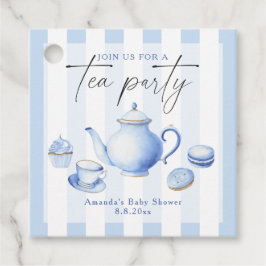 Blue Tee Party Baby Dusche Geschenkanhänger