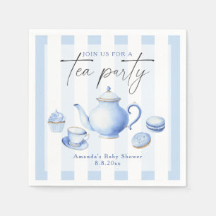 Blue Tee Party Baby Dusche Serviette