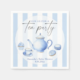 Blue Tee Party Baby Dusche Serviette
