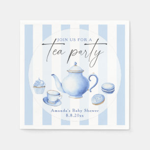 Blue Tee Party Baby Dusche Serviette