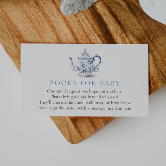 Blue Tee Party Baby Shower Book for Baby Begleitkarte (Von Creator hochgeladen)