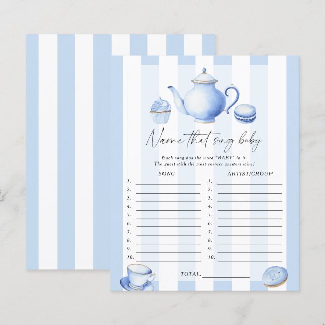 Blue Tee Party - Benennen Sie dieses Lied Baby Dus (Vorne/Hinten)